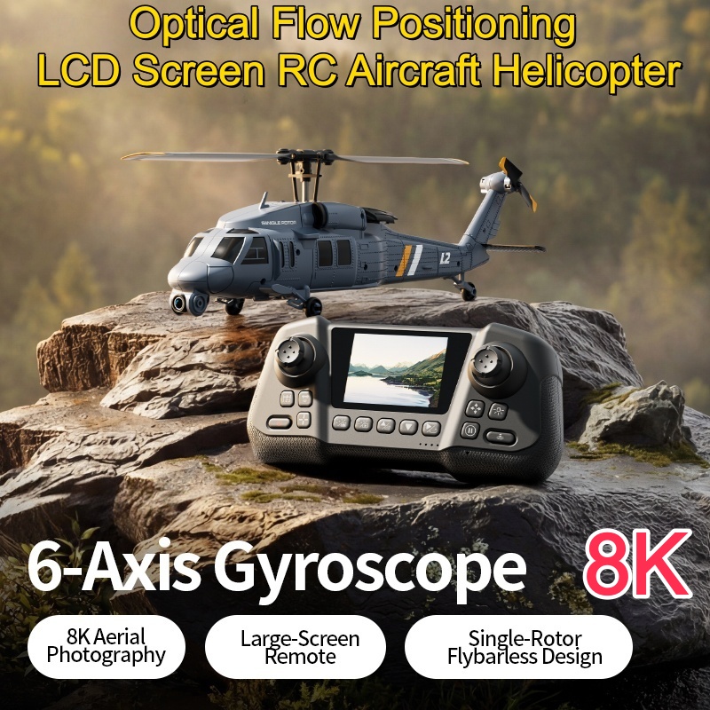 Rc Helicopter Nitro - 8K Flybarless Optik Akışlı Hover LCD